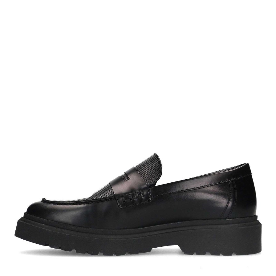 Sacha Leather Loafers - Black