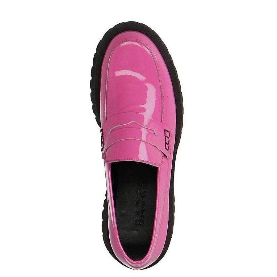 Sacha Platform Leather Loafers - Pink