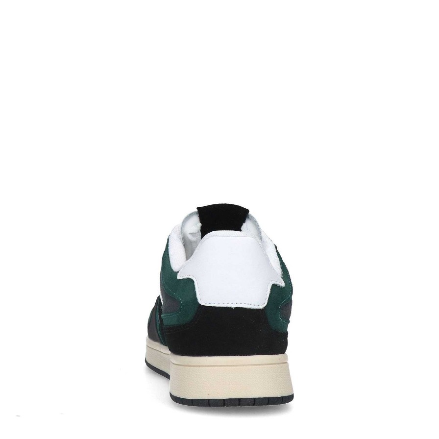 Sacha Leather Sneakers With Suede Details - Dark Green