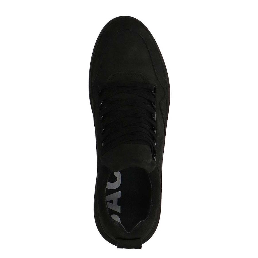 Sacha Nubuck Sneakers With Platform Sole - Black