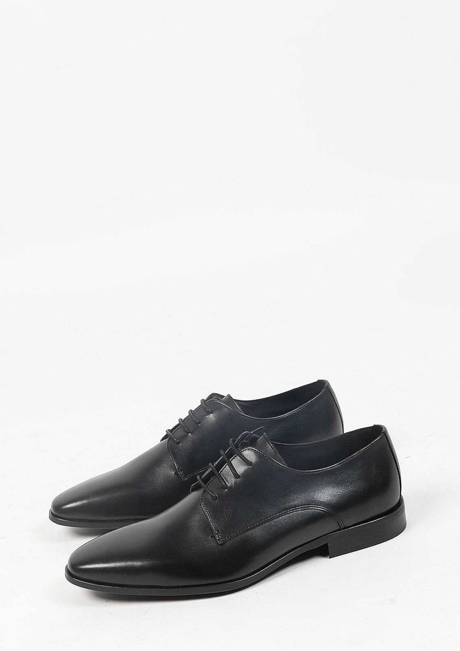 Sacha Lace-Up Leather Shoes - Black