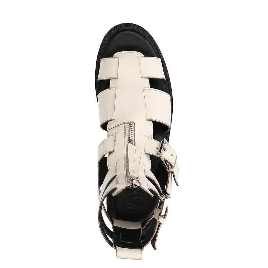 Sacha Chunky Leather Sandals - White